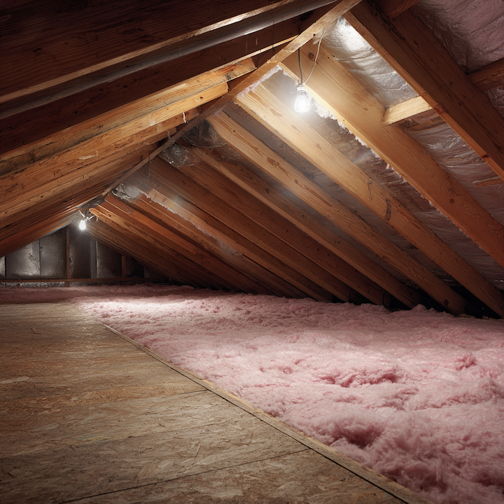 Full-coverage attic insulation between joists -- a different picture than what most homeowners find in their attic